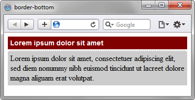 Применение свойства border-bottom