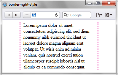 Применение свойства border-right-style