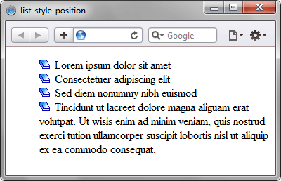 Применение свойства list-style-position