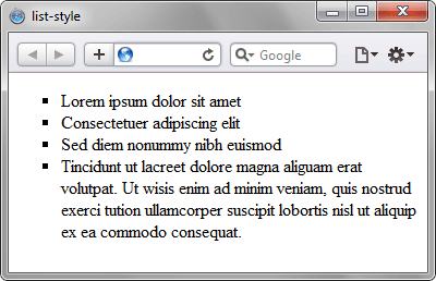 Применение свойства list-style