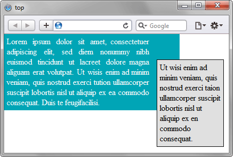 Применение свойства top